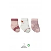 Üreticiniz 3lü Penye Rainbow Soket Çorap Bs10113 Pudra