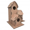 Üreticiniz 5269 Boyanabilir 3lü Kuş Evi - Bird House