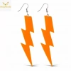 Üreticiniz 80’ler 90'lar Retro Neon Turuncu Şimşek Küpe 10 Cm