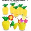 Üreticiniz Ananas Hawaii Luau Aloha Pipetli İçecek Kabı Bardak 10x13 Cm 1 Adet