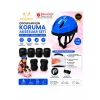Üreticiniz Bisiklet Kaykay Paten Çocuk Kaskı Ve Dizlik Set Mavi/siyah