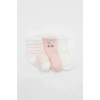 Üreticiniz Cherry Girl 3lü Penye Soket Çorap 10138 Ekru