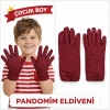 Üreticiniz Çocuk Boy Pandomim Eldiveni Beyaz Puantiyeli Bordo Renk Gösteri Eldiveni 23 Nisan 19 Mayıs
