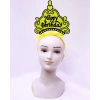Üreticiniz Happy Birthday Neon Sarı Renk Doğum Günü Tacı 24x15 Cm