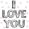 Üreticiniz I Love You Folyo Balon Gümüş Renk 35 Cm