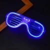 Üreticiniz Mavi Led Işıklı Parti Gözlüğü - Neon Glow Şerit Gözlük 3 Modlu