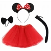 Üreticiniz Minnie Mouse Kostüm Seti Etek Taç Kuyruk Papyon Gösteri Seti