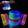 Üreticiniz Mor Led Işıklı Baskı Yapılabilen Pilli Bileklik Bilezik 1,5 Cm Genişlik