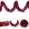 Üreticiniz Mor Turuncu Renk 4 Cm Genişlik Garland Çift Renk Sim Süs 180 Cm