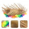 Üreticiniz Naturel Renk Püsküllü Örme Hasır Hawaii Luau Aloha Şapka 13x36 Cm
