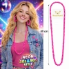 Üreticiniz Neon Pembe Boncuk Kolye 80 Cm – Retro 80’ler 90’lar Parti Aksesuarı