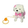 Üreticiniz Pft-b025 Peluş Tasmalı Yürüyen Köpek Pembe -vrd