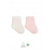 Üreticiniz Puan Derby Penye Soket Çorap 2li Bs10103 Pembe Ekru