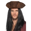 Üreticiniz Siyah Saçlı Kaptan Korsan Şapkası