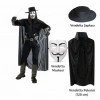 Üreticiniz Vendetta Kostüm Seti – Şapka Maske Pelerin (120 Cm)