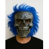 Üreticiniz Wild Skull - Gümüş Kafatası Mavi Saçlı İskelet Maske