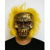 Wild Skull - Bakır Kafatası Sarı Saçlı İskelet Maske