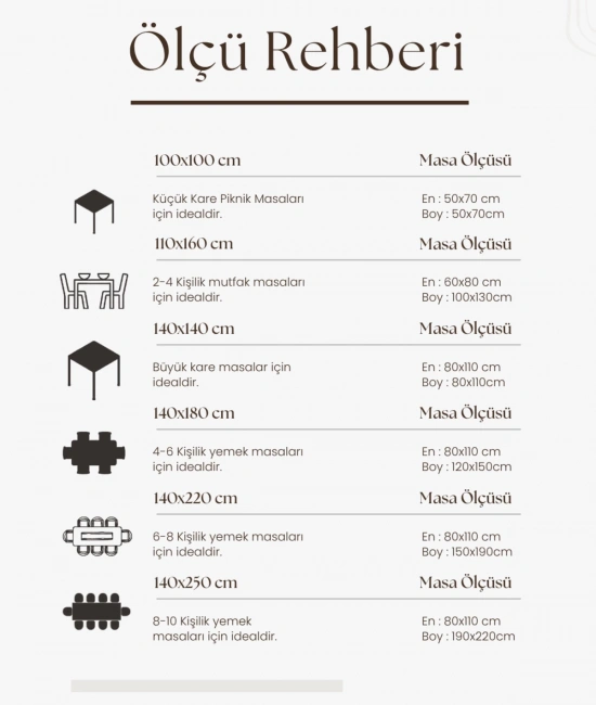Bej Keten Masa Örtüsü - Doğal & Şık Masa Örtüsü Modeli 110x160 cm