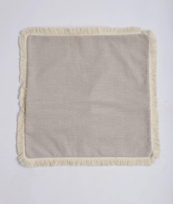 Bej Püsküllü Kırlent 2 Adet Kırlent Kılıfı 43 X 43