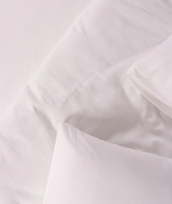 Beyaz Yıkanmış Çift Kişilik Nevresim Yastık Seti (200 X 220)