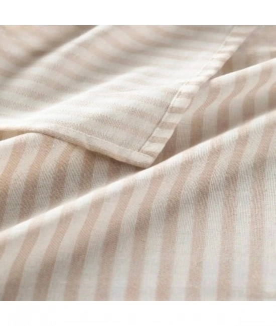 Keten Bej (DÜZ) Çizgili Masa Örtüsü