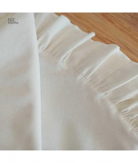 Ham Keten Krem FIRFIRLI Yuvarlak Masa Örtüsü