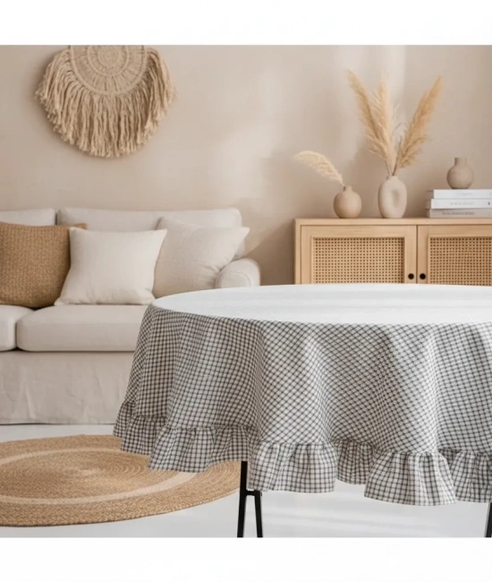 Pötikare Keten Fırfırlı Masa Örtüsü