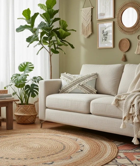 Ham Keten Krem Çapraz Kahve Dantelli Ponponlu 2 Adet Kırlent Kırlent Kılılfı (35 x 55)