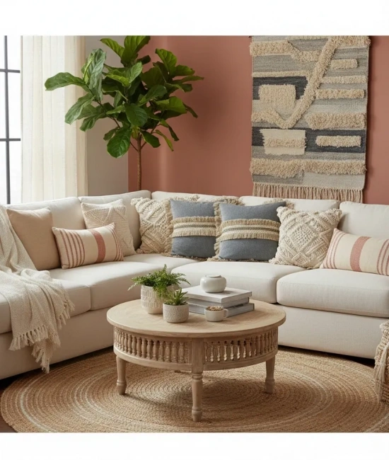 Gri Antrasit Jütlü Püskllü Kırlent 2 Adet Kırlent Kılıfı (43 x 43 )