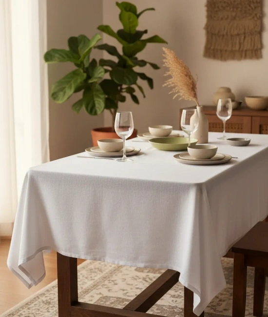 Premium Keten Beyaz (DÜZ) Masa Örtüsü