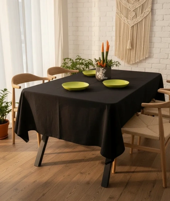 Premium Keten Siyah (DÜZ) Masa Örtüsü