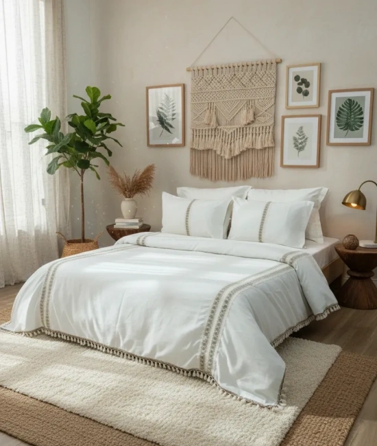 Ham Kahve Dantelli Otantik Tek Kişilik Nevresim Seti