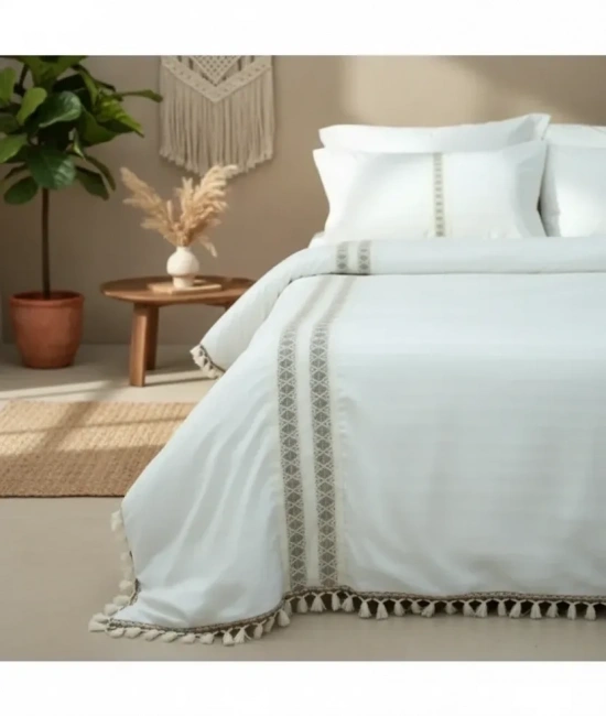 Ham Kahve Dantelli Otantik Çift Kişilik Nevresim Takımı