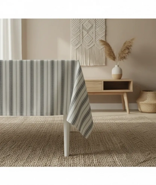 GRİ Çizgili Otantik Masa Örtüsü