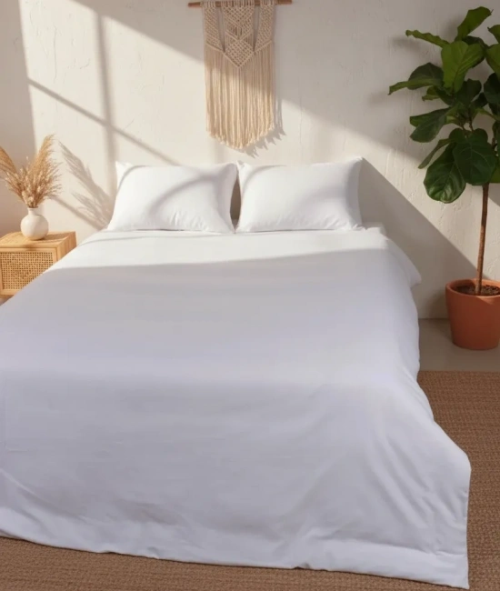 Beyaz Yıkanmış Çift Kişilik Nevresim Yastık Seti (200 X 220)