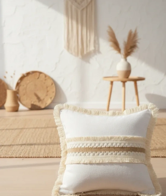 Beyaz Kalın Dantel Kırlent 2 Adet Kırlent Kılıfı 43 X 43