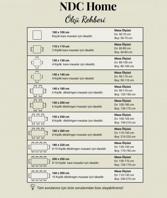 Organik Ham Keten Krem Ponponlu Masa Örtüsü