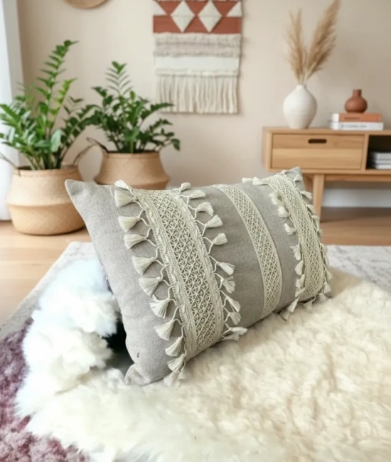 Özel Tasarım Bej Kırlent 2 Adet Kırlent Kılıfı 35x55