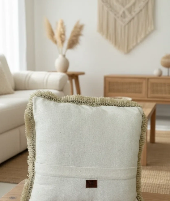 Özel Tasarım Keten Krem Kırlent 2 Adet Kırlent Kılıfı