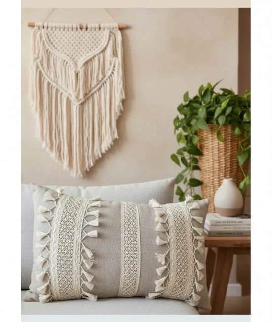 Özel Tasarım Bej Kırlent 2 Adet Kırlent Kılıfı 35x55