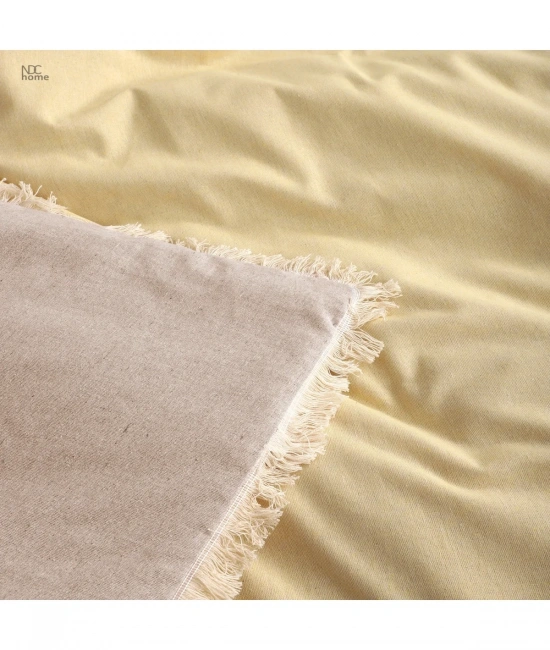 Ham Sarı Çift Taraflı Çift Kişilik Nevresim Seti