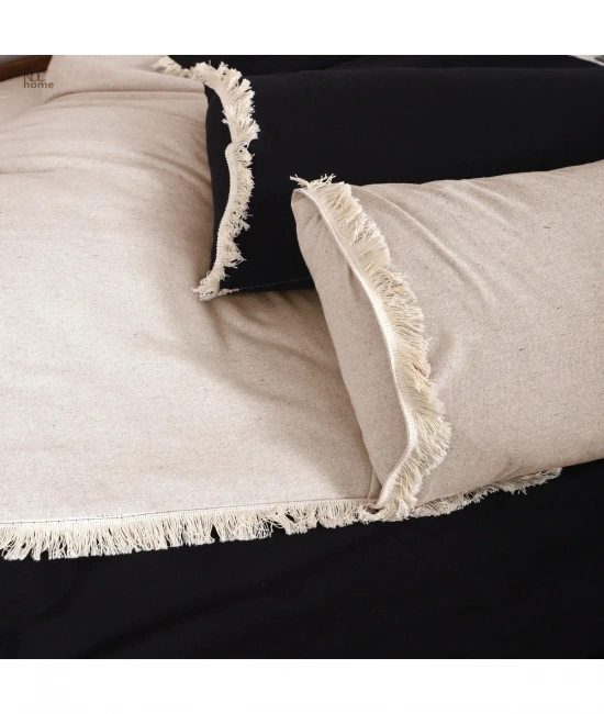 Ham Siyah Çift Taraflı Çift Kişilik Nevresim Seti