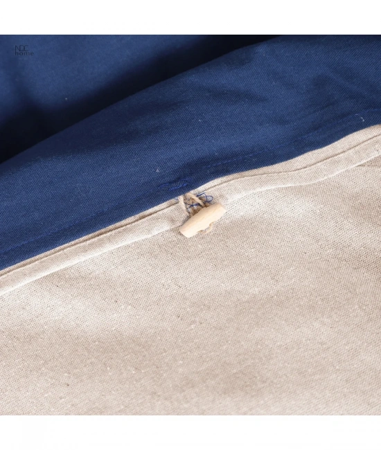 Ham Lacivert Çift Taraflı Çift Kişilik Nevresim Seti