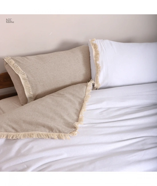 Ham Beyaz Çift Taraflı Çift Kişilik Nevresim Seti