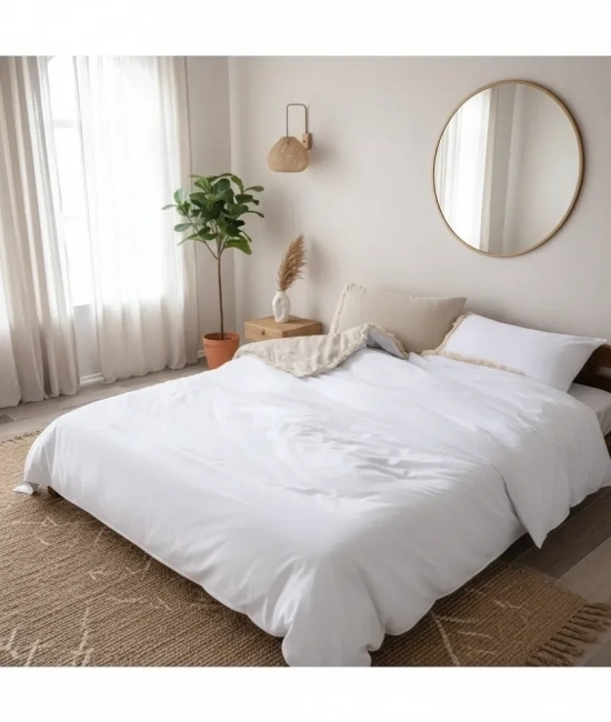 Ham Beyaz Çift Taraflı Tek Kişilik Nevresim Seti