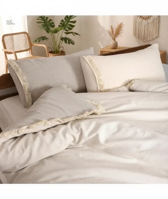 Ham Krem Çift Taraflı Tek Kişilik Nevresim Seti