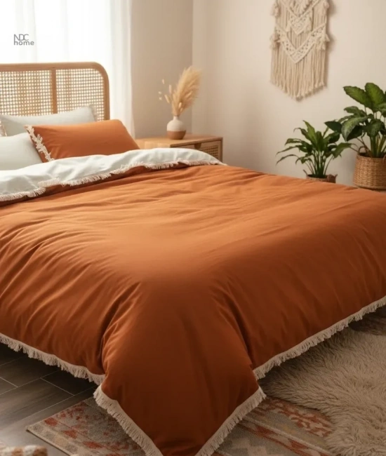 Tarçın Ham Keten Çift Taraflı Tek Kişilik Nevresim Takımı [160x220]