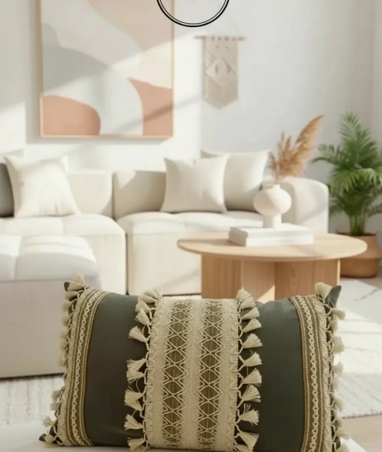 Mat Gri Kahverengi Dantelli Kırlent 2 Adet Kırlent Kılıfı (35 x 55)