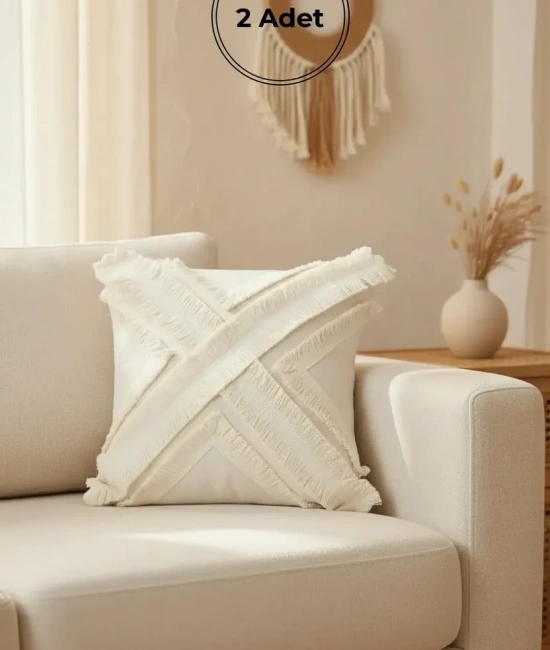 Özel Tasarım Kokoş Keten Kırlent 2 Adet Kırlent Kılıfı (43 x 43)