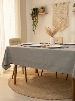Gri Antrasit Pamuk Keten Masa Örtüsü
